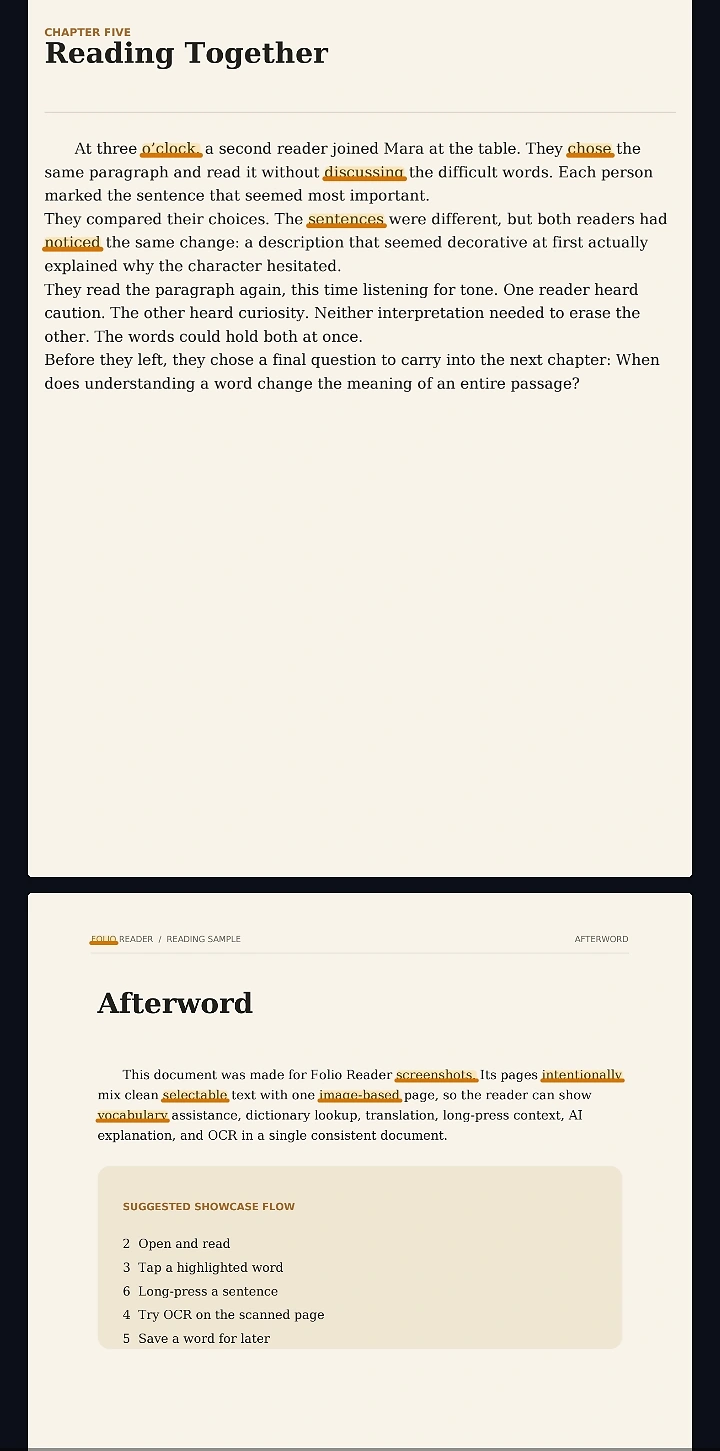 Folio Reader reading view with a second document page
